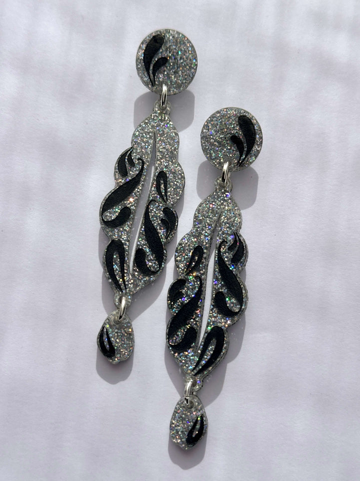 Aros Elisa Plata Glitter