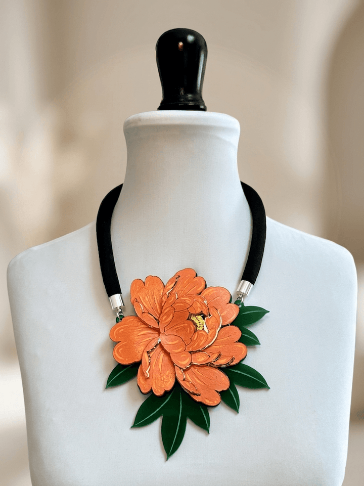 Collar Peonía Naranja